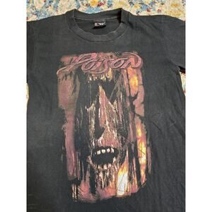 Vintage 1993 Poison Native Tongue Tour Graphic T-Shirt Size S/M Rock Band Music